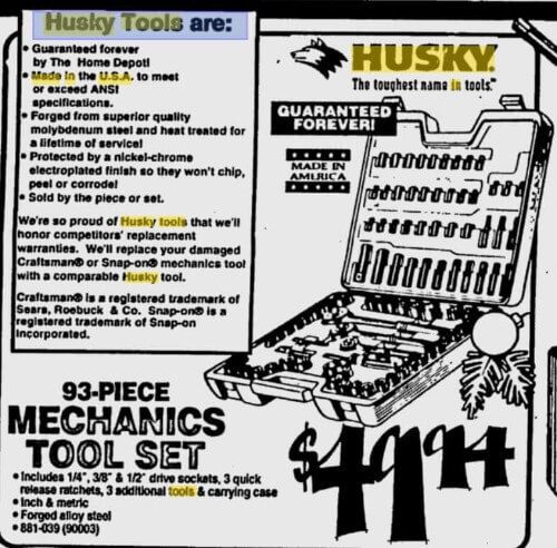 are husky and craftsman made by the same company