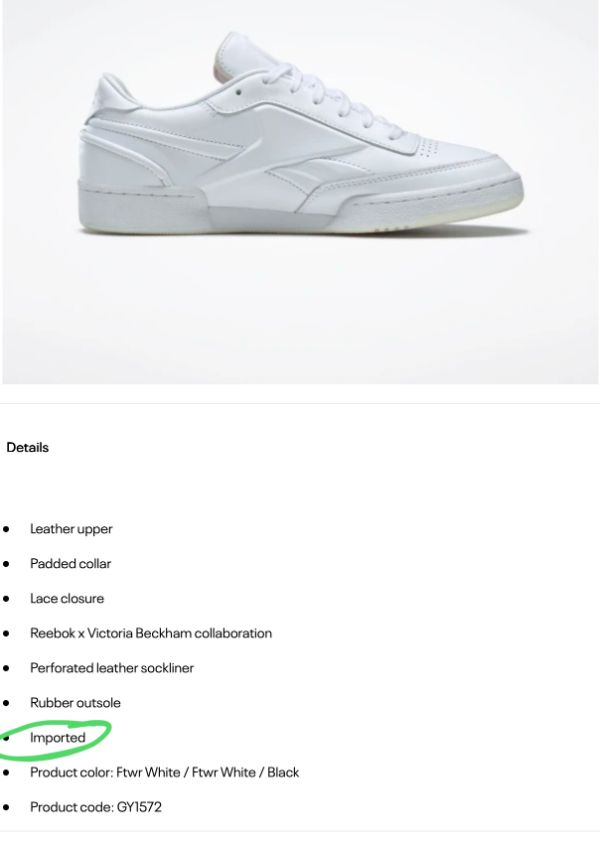 Where are cheap reebok trainers made