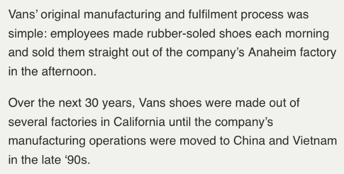 Vans shoes manufacturing sale